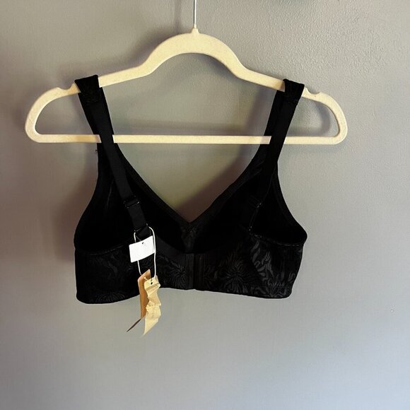 Wingslove 38D black bra No padding wirefree full coverage lace wide straps NWT - Picture 4 of 9